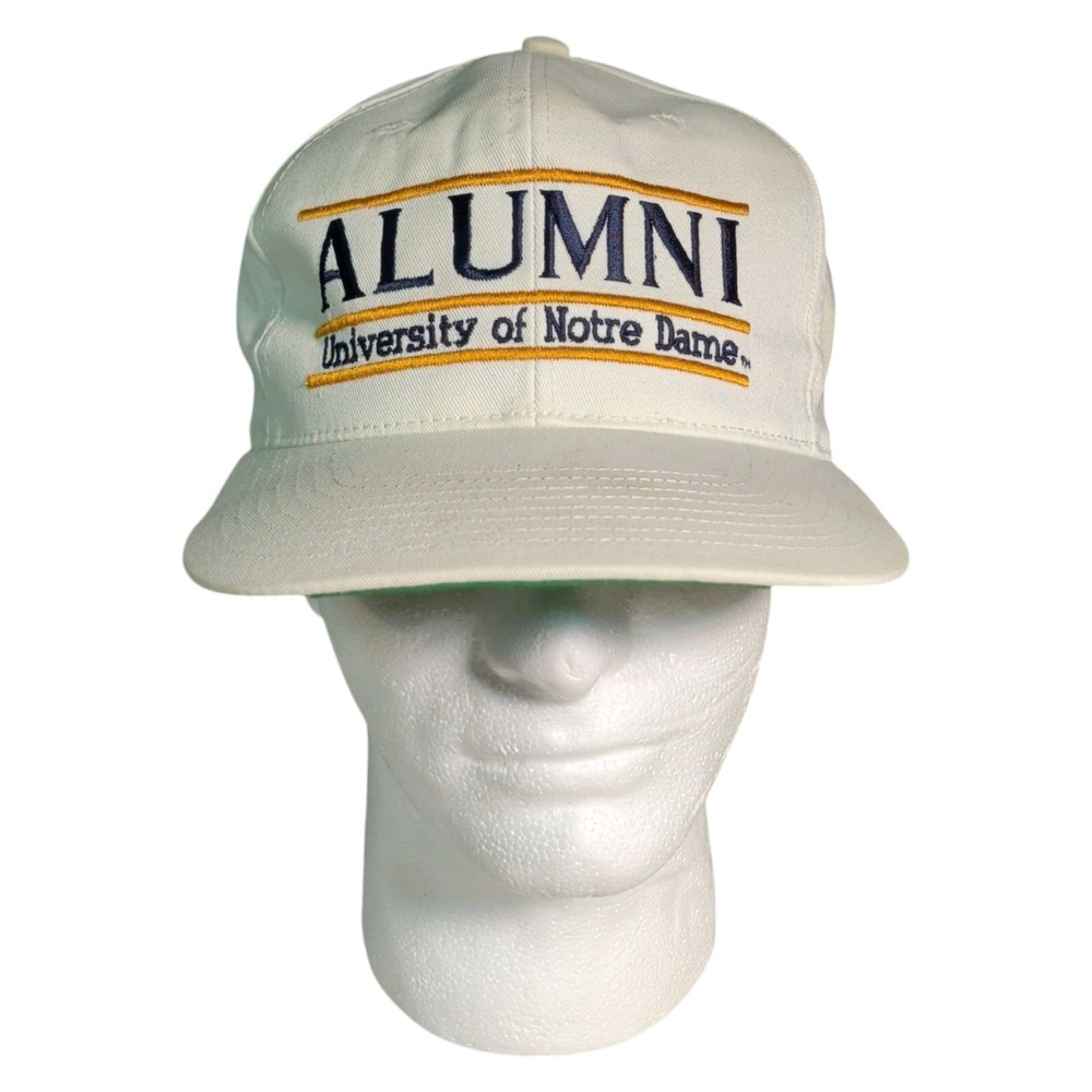 Vintage Notre Dame Alumni Hat Mens Fighting Irish Cap Snapback white Collegiate